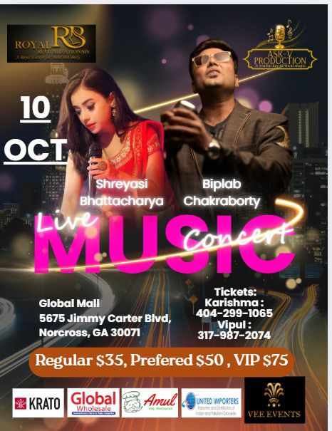 Shreyasi and Biplab Live Indian Music Concert in Atlanta