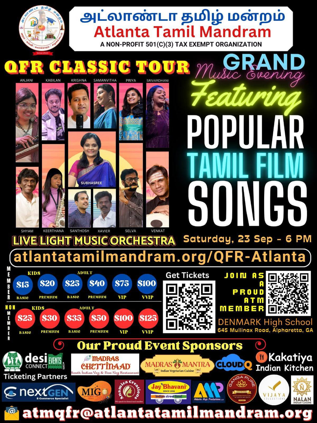 Atlanta Tamil Mandram QFR Classic Tour Atlanta