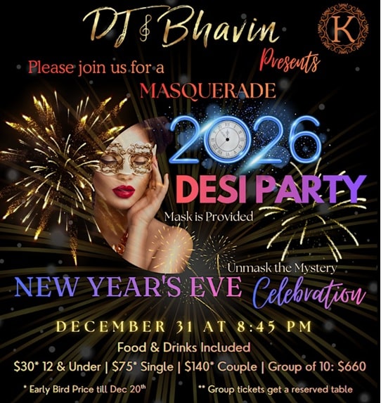 2026 Bollywood Masquerade New Year Eve Party