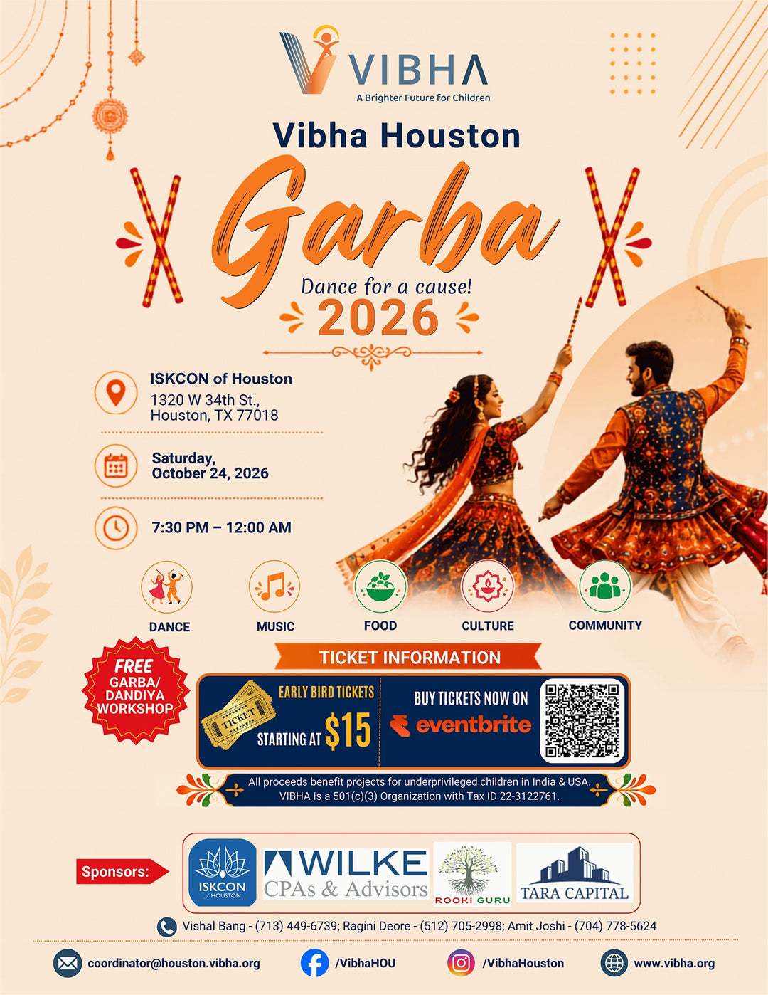 Vibha Houston Garba 2026 - An Evening of Dance, Culture & Giving