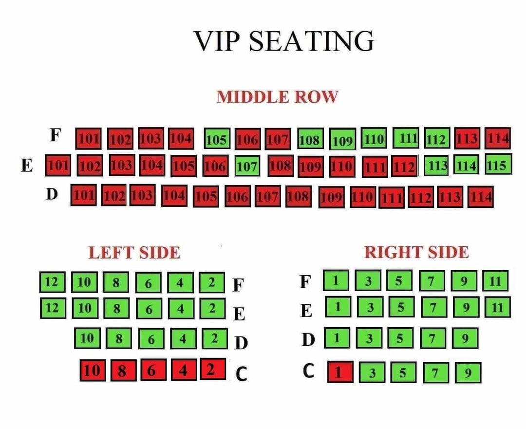 QFR Classic tour VIP seating chart