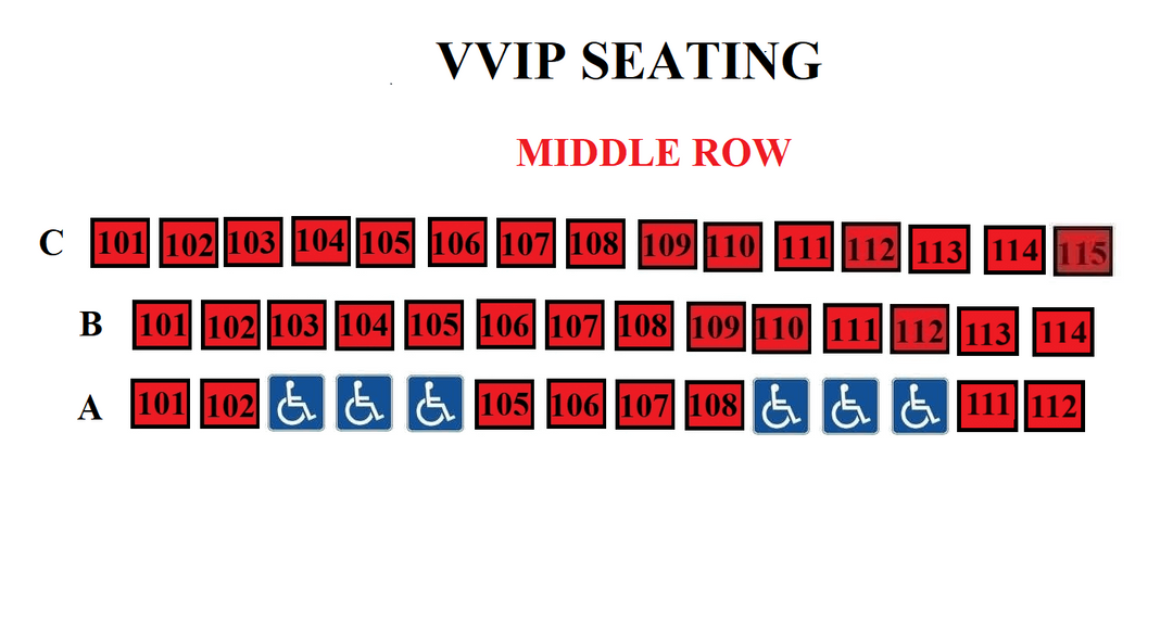 QFR Classic tour VVIP seating chart