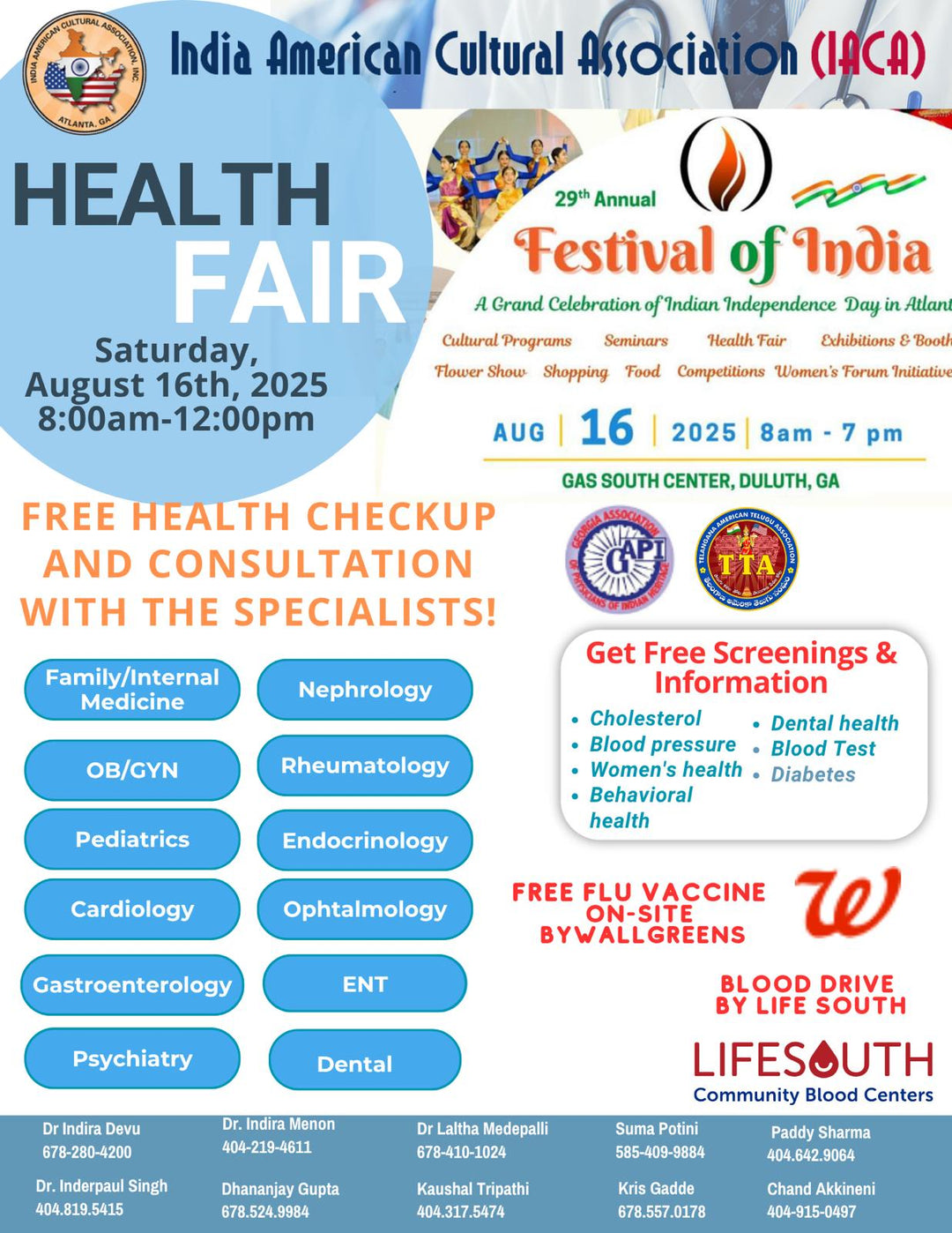 IACA Festival of India - Health Fair Registration