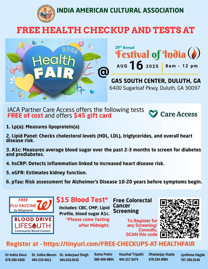 IACA Festival of India - Health Fair Registration
