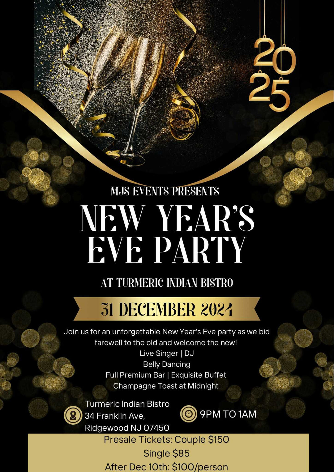 NEW YEAR'S EVE PARTY BY MJS EVENTS