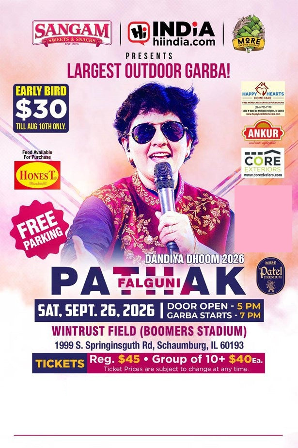 Falguni Pathak Dandiya Dhoom 2026 In Chicago