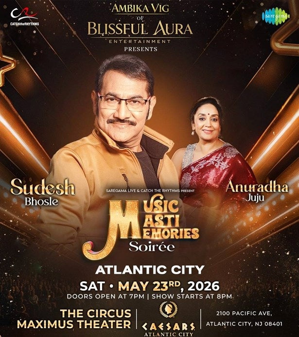 Sudesh Bhosle & Anuradha Juju Live Music Masti Memories Soiree in NJ