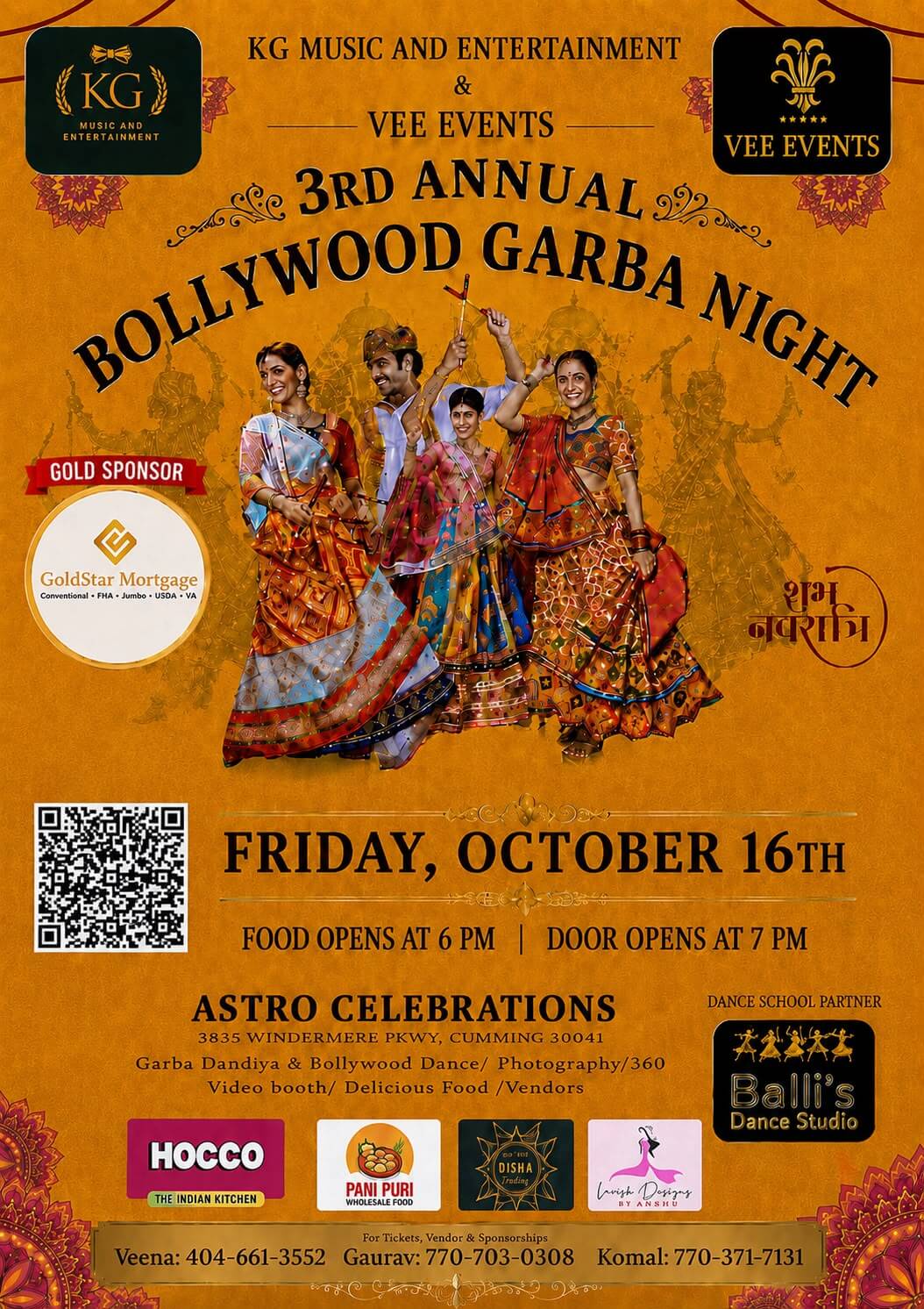3rd Annual Bollywood Garba Night by Vee Events and KG Music and Entertainment