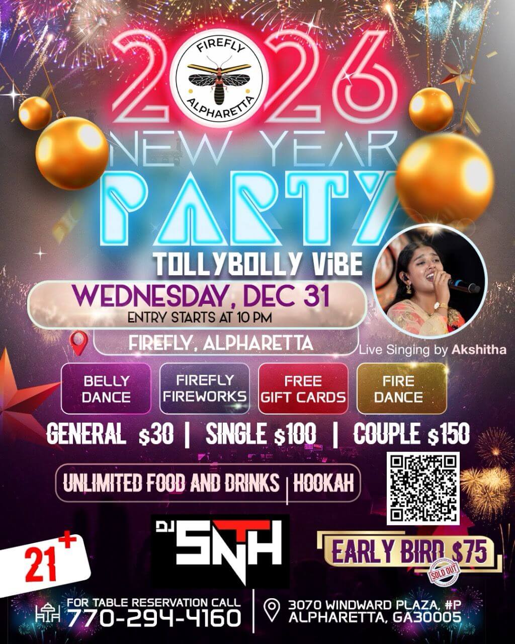 2026 New Year Party at Firefly in Alpharetta