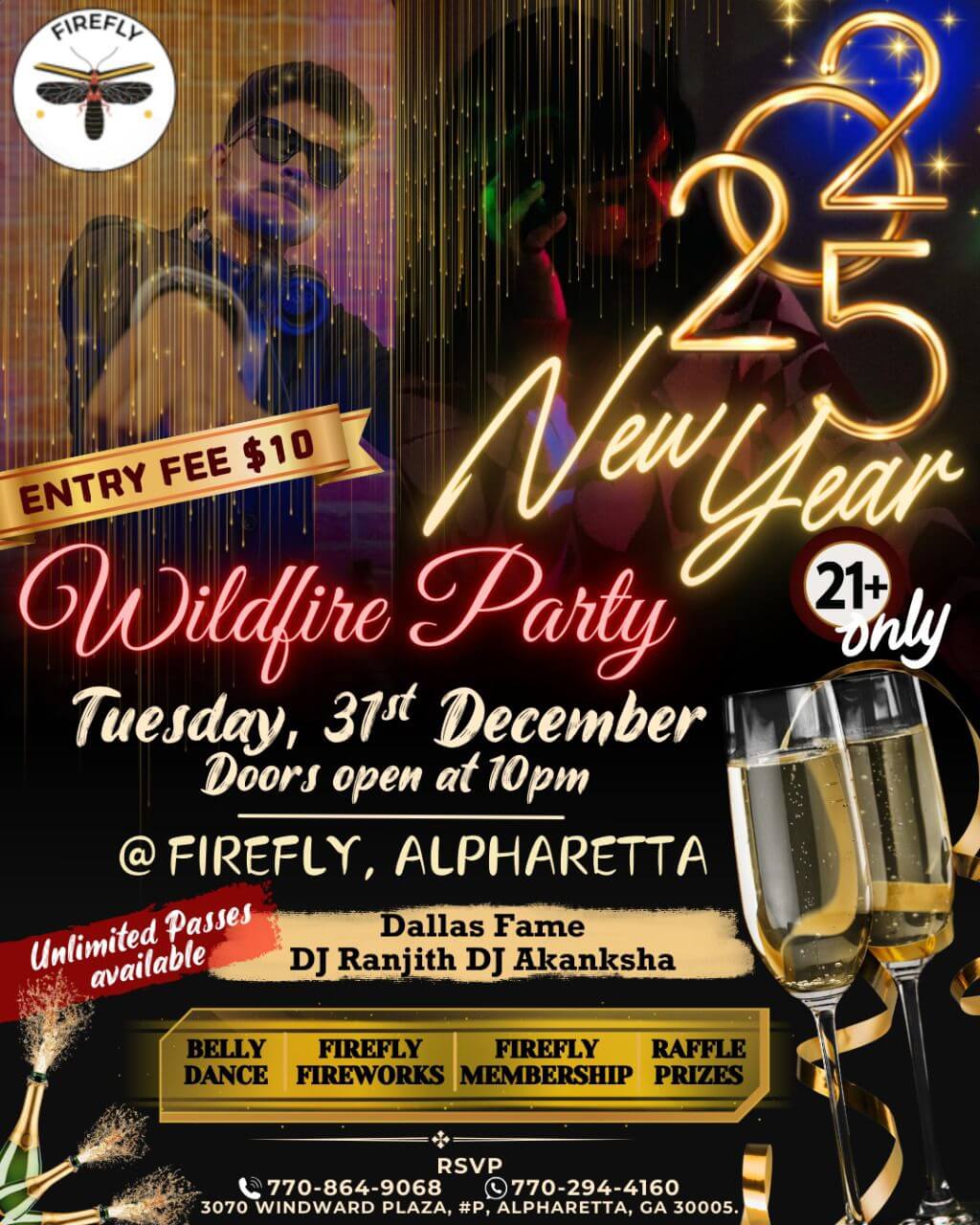 NEW YEAR WILDFIRE BOLLYTOLLY PARTY AT FIREFLY