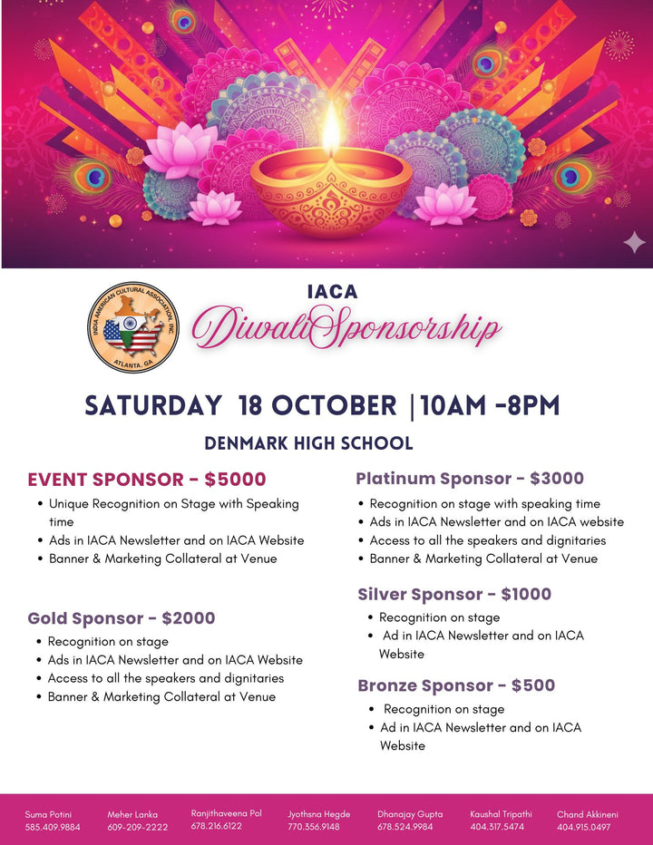 IACA - Diwali Festival Vendor Signup ($200)